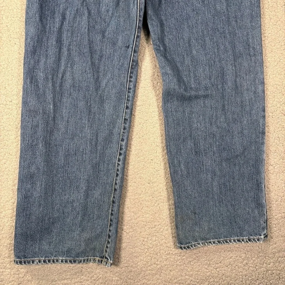 J Crew Jeans 36x32 Mens Straight Leg Baggy Loose Relaxed Wide Whiskering Faded *